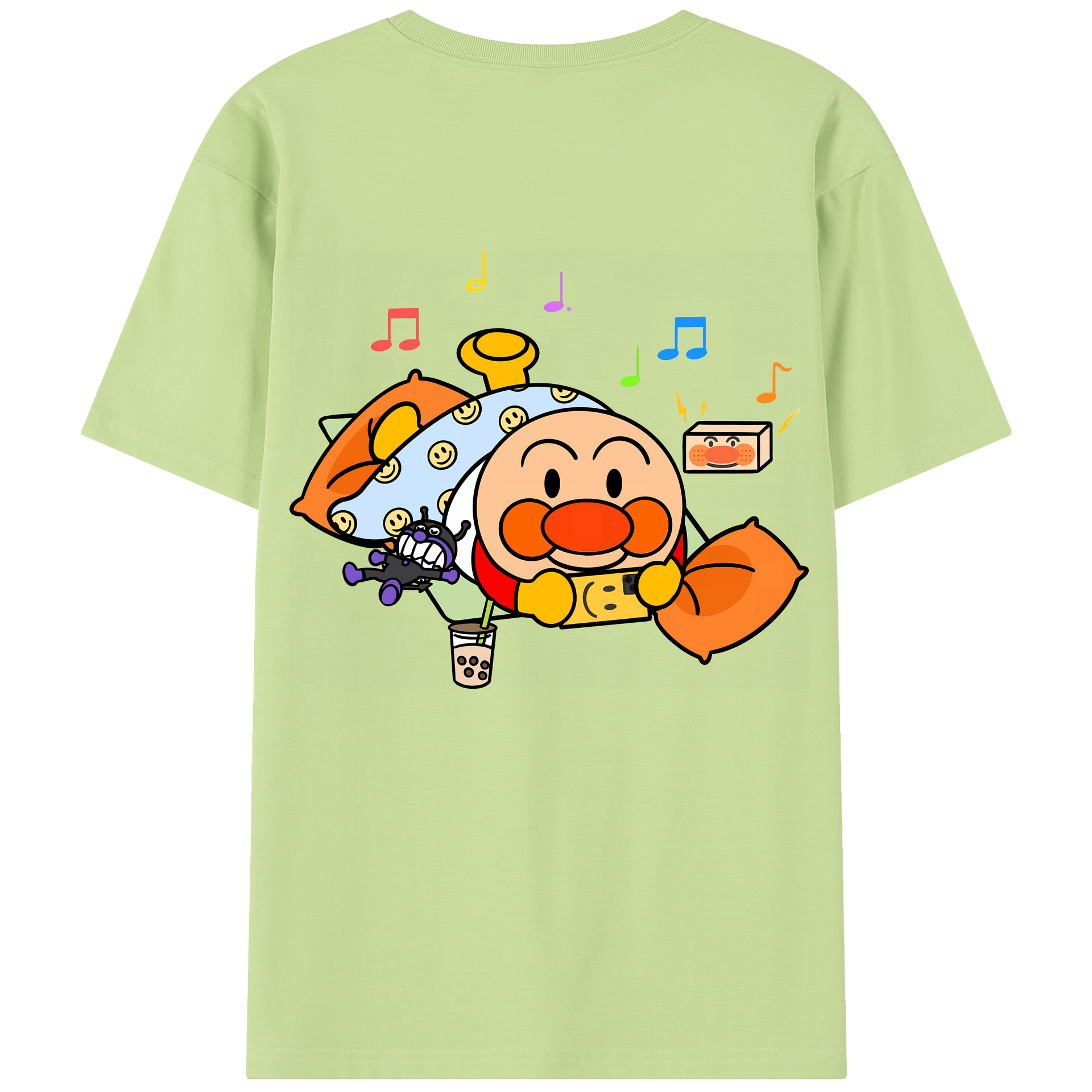 （画像用） アンパンマン Anpanman 綿100％半袖Tシャツ（背面プリント）